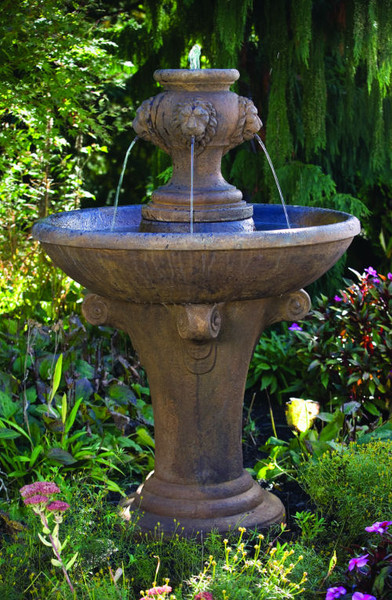 Elegant One Tier Lion Finial Fountain for the yard